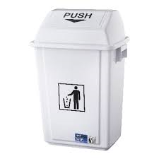 Trash Bin White Flip Bin 55 Litre Cleaning Equipment Suppliers in Perth